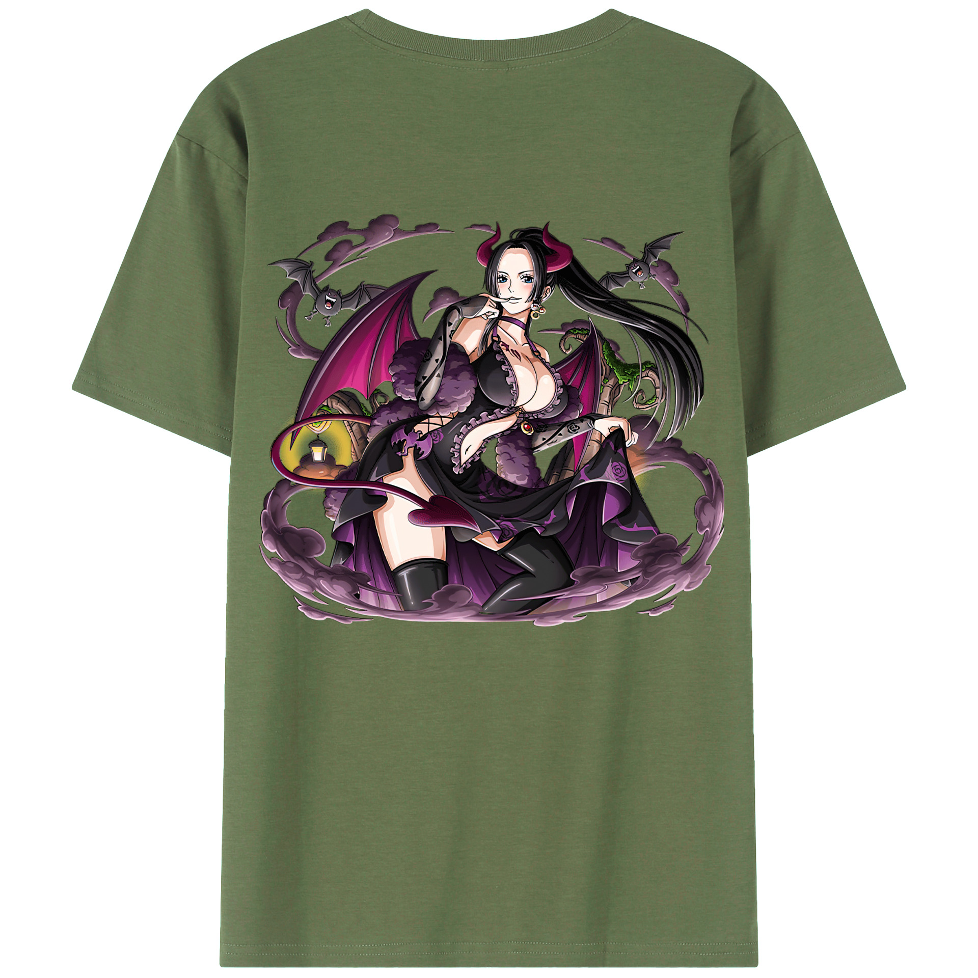 ワンピース ボア・ハンコック ONE PIECE Boa·Hancock 綿100％ メンズ半袖Tシャツ（バックプリント） 通気性
